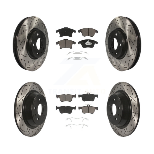 Image 1 de 10.. Kit de plaquettes en céramique pour disque de frein à fente de perceuse à revêtement arrière avant pour Ford Fusion Lincoln MKZ KDC-100355