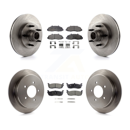 Image 1 of 10.. Front Rear Disc Brake Rotors And Semi-Metallic Pads Kit For Ford F-150 K8F-102967