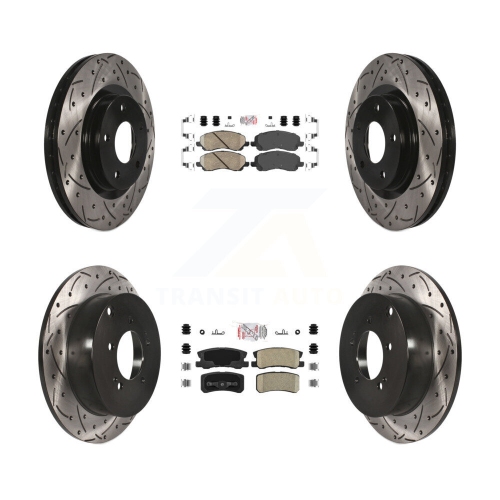 Image 1 de 10.. Disques de frein à disque à fente avec revêtement en céramique à l'avant pour Mitsubishi Outlander KDA-100676