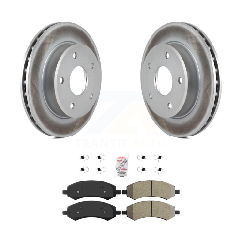 Image 1 of 10.. Front Coat Disc Brake Rotors Semi-Metallic Pad Kit For Dakota Dodge Ram Mitsubishi Raider KGA-100513