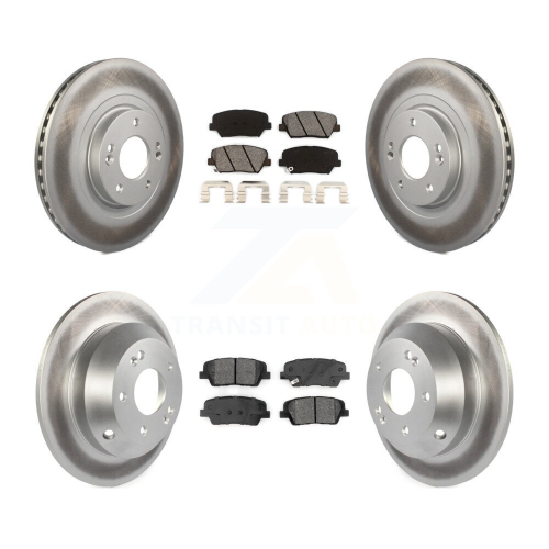 Front Rear Coated Disc Brake Rotors And Semi-Metallic Pads Kit For Kia Sorento KGS-101778