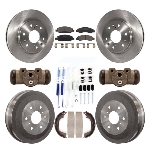 Front Rear Brake Rotor Ceramic Pad Drum Kit For GMC Sierra 1500 Chevrolet Silverado K8T-102648
