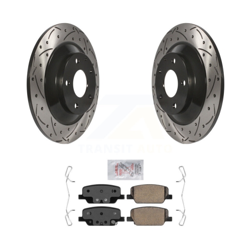 Rear Coated Drilled Slotted Disc Brake Rotor And Ceramic Pad Kit For Mazda CX-30 MX-30 EV KDA-102038