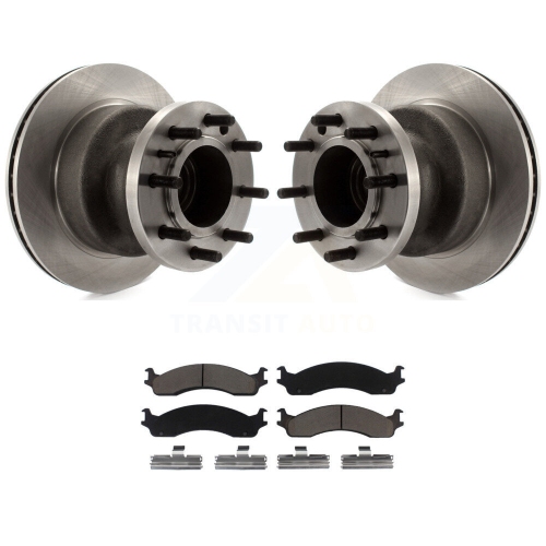 Front Brake Rotors & Ceramic Pad Kit For Ford E-350 Super Duty Econoline Club Wagon E-450 K8C-102696