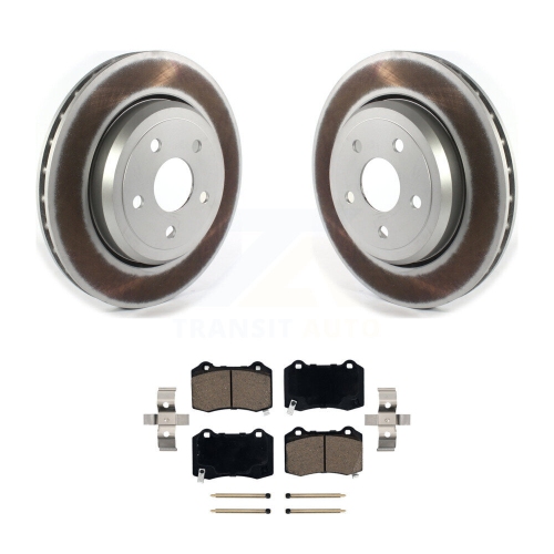 Image 1 of 10.. Rear Coated Disc Brake Rotors And Ceramic Pads Kit For Jeep Grand Cherokee Dodge Durango KGC-101473