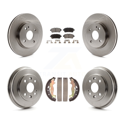 Image 1 of 10.. Front Rear Disc Brake Rotors Semi-Metallic Pads And Drum Kit For 2011-2014 Mazda 2 K8F-103327