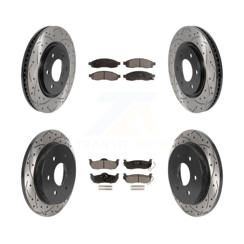 Image 1 de 10.. Kit de plaquettes en céramique pour disque de frein à fente percé à l'avant à l'arrière pour Nissan TITAN 2007 à partir de 04 07 KDT-101129
