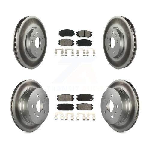 Image 1 of 10.. Front Rear Coat Disc Brake Rotors Semi-Metallic Pad Kit For Chevrolet Equinox GMC Terrain KGS-100590