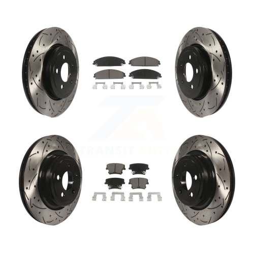 Image 1 of 10.. Front Rear Drilled Slot Brake Rotor Ceramic Pad Kit For Dodge Charger With Police Package KDC-100314