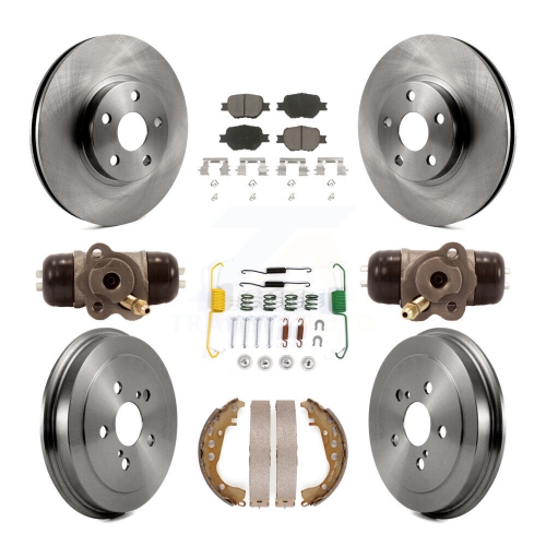 Image 1 of 10.. Front Rear Disc Brake Rotors Ceramic Pads And Drum Kit For 2003-2005 Toyota Celica K8C-102798
