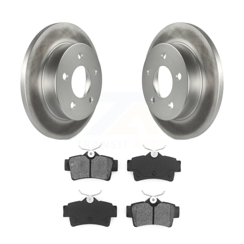 Image 1 of 10.. Rear Coated Disc Brake Rotors And Semi-Metallic Pads Kit For Ford Mustang KGS-101174