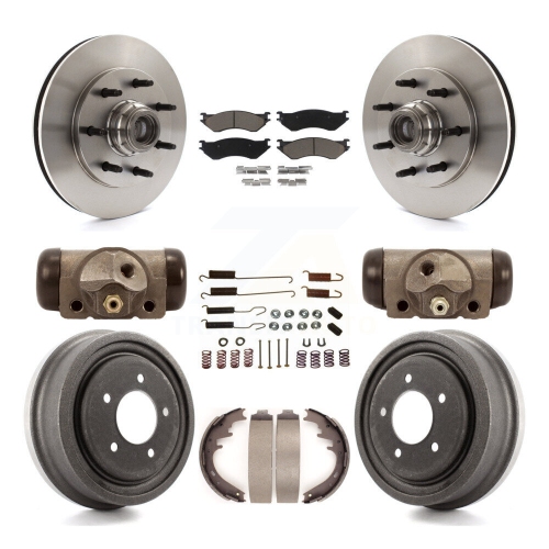 Image 1 de 10.. Ensemble de tambours et tampons en céramique pour disques arrière avant pour Ford F-150 RWD K8C-102851 1999