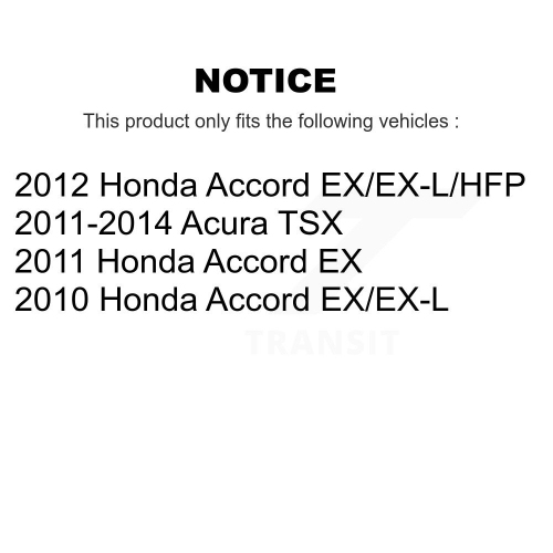 Disques de frein arrière avant et plaquettes en céramique pour Honda Accord Acura TSX K8C-103031