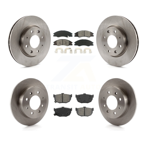 Image 1 of 10.. Front Rear Disc Brake Rotors And Semi-Metallic Pads Kit For Kia Spectra Spectra5 K8S-101283