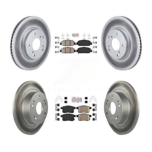 Image 1 of 10.. Front Rear Ceramic Pads And Coated Disc Brake Rotors Kit For 2017 Honda Accord LX-S KGA-101764