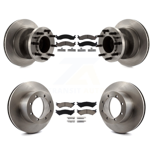 Image 1 de 10.. Ensemble de disques de frein avant arrière et plaquettes en céramique pour Ford E-350 Super Duty K8C-102644