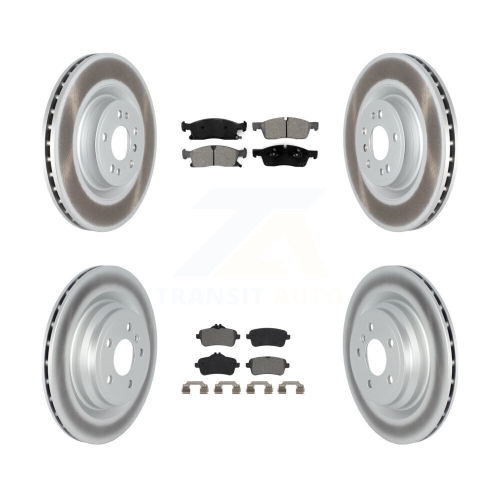 Image 1 of 10.. Front Rear Coated Disc Brake Rotors And Semi-Metallic Pads Kit For Mercedes-Benz GLE400 KGS-102288