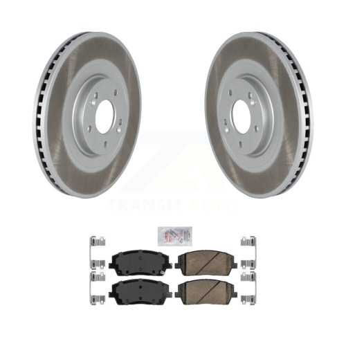 Image 1 of 10.. Front Coated Disc Brake Rotors And Ceramic Pads Kit For Hyundai Palisade Kia Telluride KGA-100246