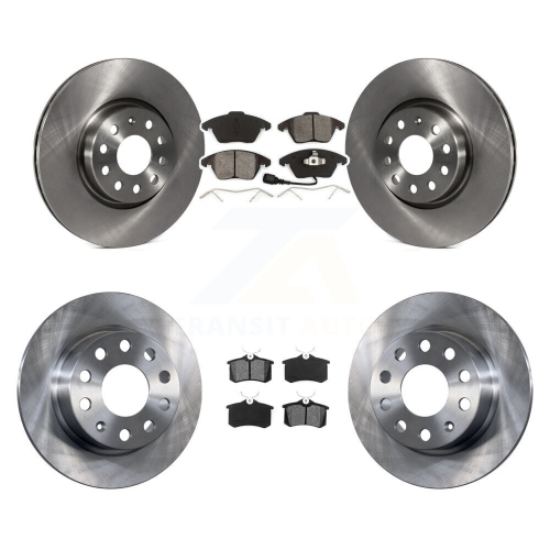 Image 1 of 10.. Front Rear Disc Brake Rotors And Semi-Metallic Pads Kit For Volkswagen Jetta Beetle K8S-101280