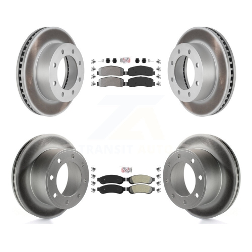 Image 1 of 10.. Front Rear Semi-Metallic Pad & Coated Brake Rotor Kit For Ford F-350 Super Duty F-250 4WD KGA-103116