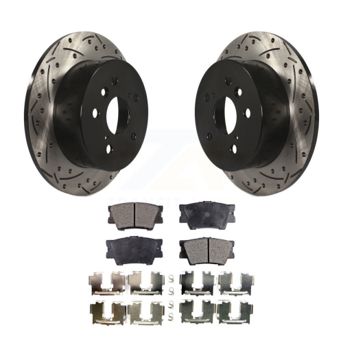 Image 1 de 10.. Ensemble de plaquettes en céramique pour disque de frein à fente pour perceuse à revêtement arrière pour Toyota Camry Lexus ES350 Avalon KDT-100502