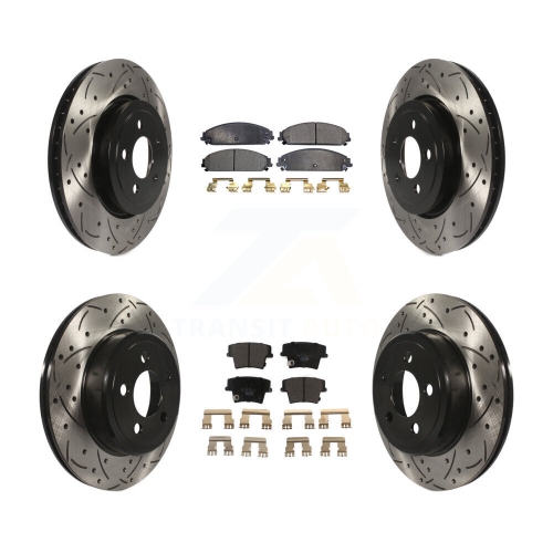 Front Rear Drilled Slot Brake Rotor Ceramic Pad Kit For Dodge Charger Chrysler 300 Magnum KDT-100256