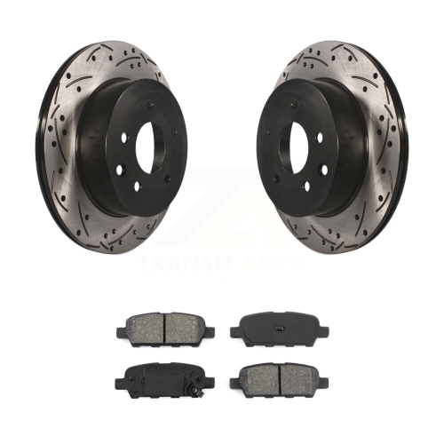 Image 1 of 10.. Rear Drill Slot Brake Rotor Semi-Metallic Pad Kit For Nissan Rogue Sport Qashqai LEAF G35 KDS-100434