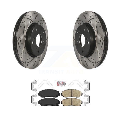 Image 1 de 10.. Disques de frein à disque perforés et plaquettes en céramique enduits pour Honda CR-V KDA-100410