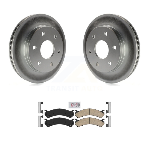 Image 1 of 10.. Front Coated Disc Brake Rotors Ceramic Pad Kit For 2006 Chevrolet Express 2500 GMC Savana KGA-100789