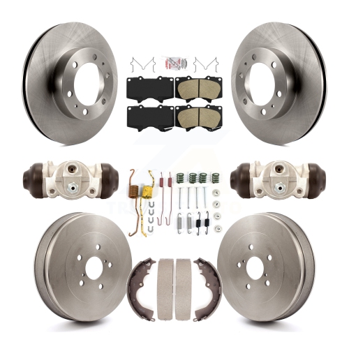 Image 1 of 8.. Front Rear Brake Rotor Ceramic Pad Drum Kit For 15 Toyota Tacoma Base with RWD 2.7L K8A-105691