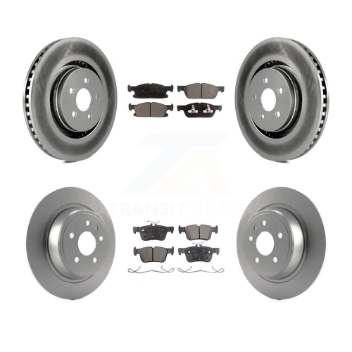 Image 1 de 10.. Ensemble de plaquettes semi-métalliques de frein avant arrière pour Lincoln MKX 17 avec cosses de roue 14&nbsp;mm KGF-101666
