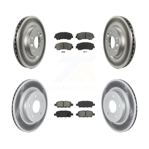 Image 1 of 10.. Front Rear Coated Disc Brake Rotor & Semi-Metallic Pad Kit For Nissan Qashqai Rogue Sport KGS-102365