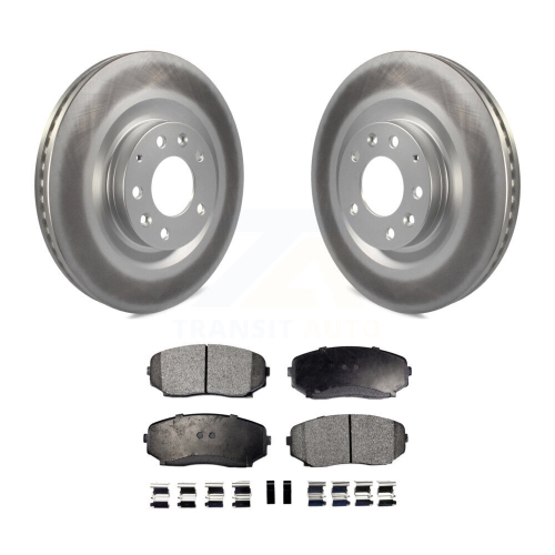 Image 1 of 10.. Front Coated Disc Brake Rotors And Semi-Metallic Pads Kit For 2007-2015 Mazda CX-9 KGF-100379