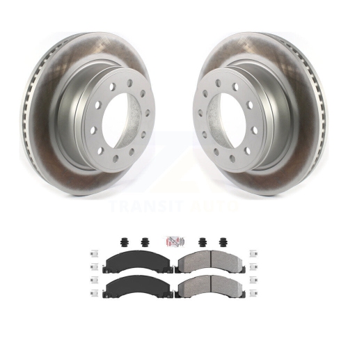 Image 1 of 10.. Front Coat Brake Rotor Semi-Metallic Pad Kit For Ram Dodge Sterling Truck 4500 5500 45 55 KGA-100278