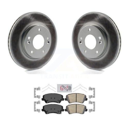 Image 1 of 10.. Front Coated Brake Rotor Ceramic Pad Kit For Kia Forte Hyundai Elantra GT Veloster Forte5 KGA-100493