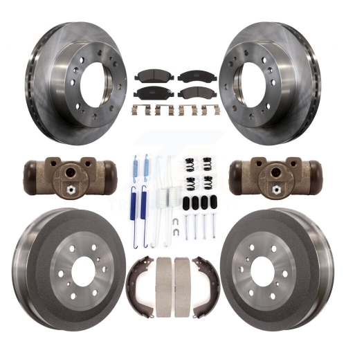 Image 1 of 10.. Front Rear Disc Brake Rotor Semi-Metallic Pad Drum Kit For Chevrolet Silverado 1500 K8F-102512