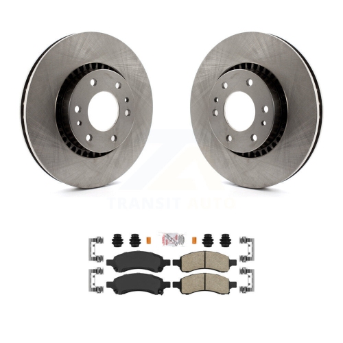 Image 1 de 10.. Ensemble disque de frein avant et plaquettes en céramique pour Trailblazer GMC Envoy XL EXT Buick Saab 8&nbsp;A-104447 de Chevrolet