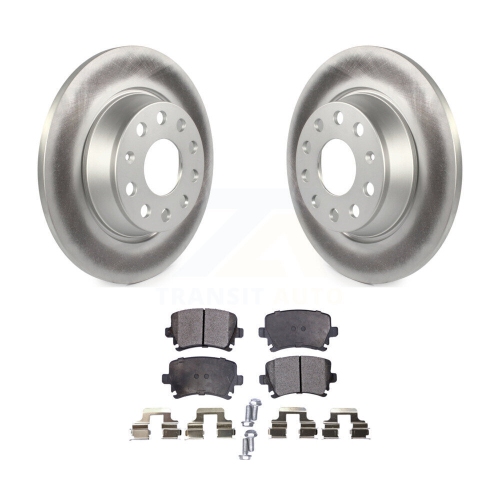 Image 1 of 10.. Rear Coated Brake Rotor Ceramic Pad Kit For Volkswagen Tiguan Audi CC Jetta A3 Quattro Q3 KGT-101610