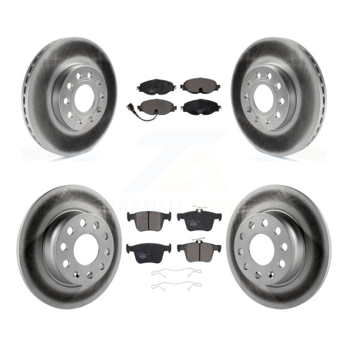 Image 1 of 10.. Front Rear Coated Brake Rotors Ceramic Pad Kit For Volkswagen Taos Audi A3 Quattro e-Golf KGT-101988