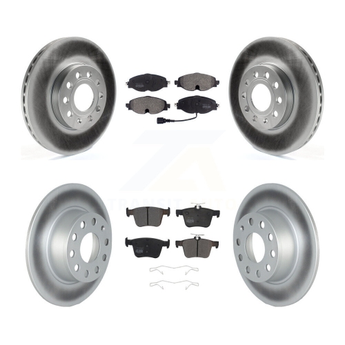 Image 1 of 10.. Front Rear Coated Disc Brake Rotors And Semi-Metallic Pads Kit For Volkswagen Jetta Taos KGF-102471