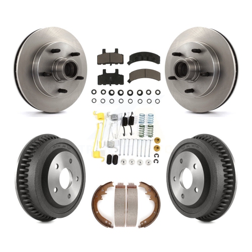 Image 1 de 10.. Plaquettes et tambours en céramique de frein à disque arrière avant pour Dodge RAM 1500 1994-1999 à propulsion arrière K8C-102755