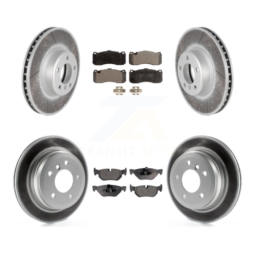 Image 1 of 10.. Front Rear Coat Brake Rotors Ceramic Pad Kit For BMW 328i With 340mm Diameter Rotor KGT-103012