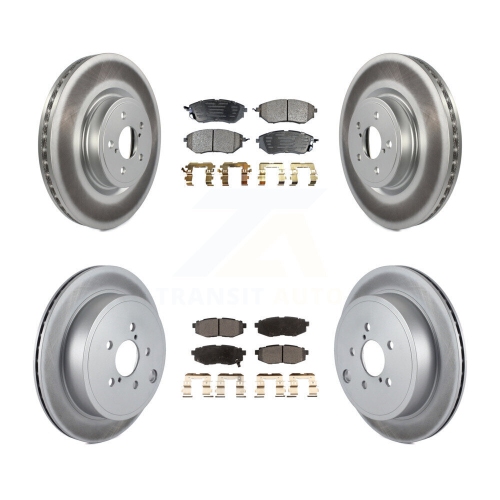 Image 1 of 10.. Front Rear Coated Disc Brake Rotors And Ceramic Pads Kit For Subaru Outback Legacy KGT-100972