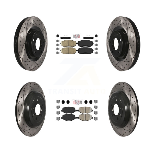 Image 1 de 10.. Kit de disque de frein à disque à fente revêtu de céramique à l'arrière pour Ford Edge Lincoln MKX KDA-101782