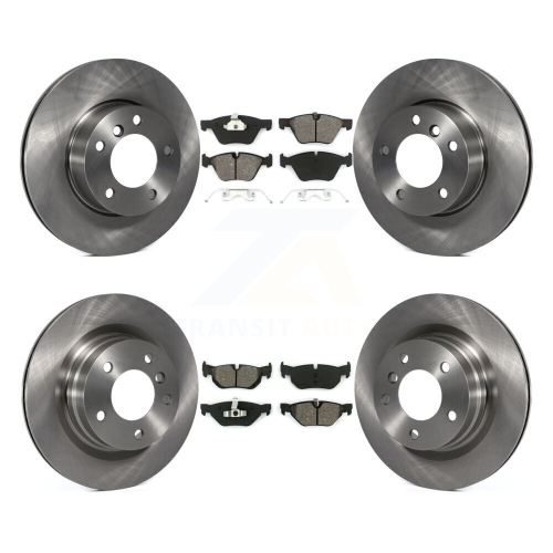 TRANSIT AUTO  Front Rear Disc Brake Rotors And Semi-Metallic Pads Kit for Bmw 328I 323I 325I K8S-101327