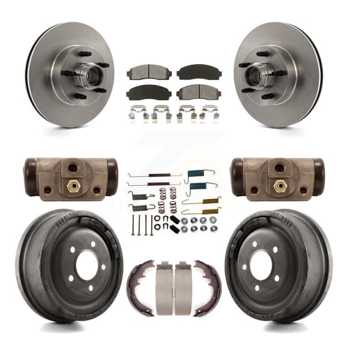 Front Rear Brake Rotor Semi-Metallic Pad And Drum Kit For 2006-2009 Ford Ranger RWD K8S-103181