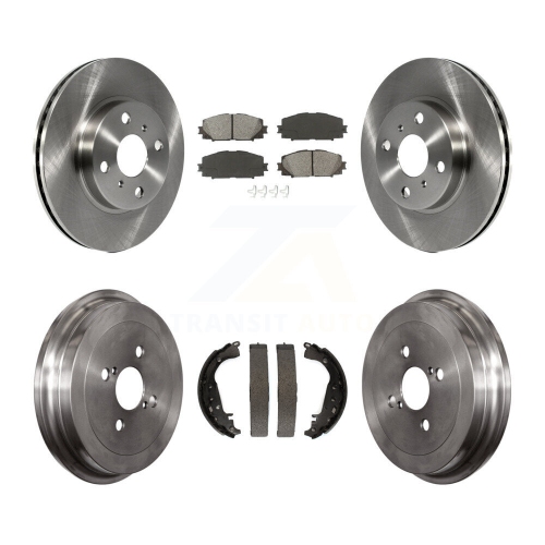 TRANSIT AUTO  Front Rear Disc Brake Rotors Semi-Metallic Pads And Drum Kit for Toyota Yaris K8S-103235