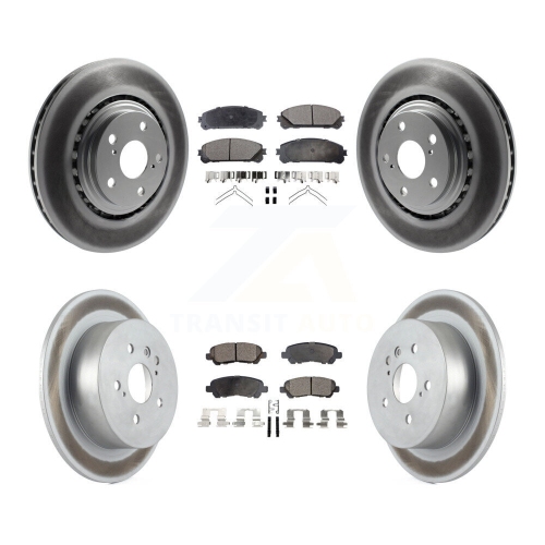 Front Rear Coated Disc Brake Rotors Semi-Metallic Pad Kit For 2008-2013 Toyota Highlander KGF-101020
