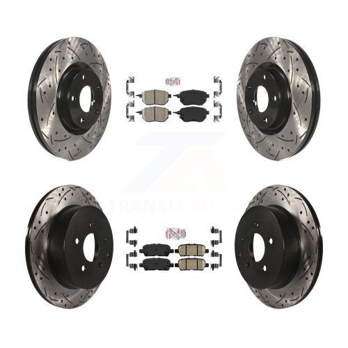 Plaquettes de frein avant arrière en céramique et disques perforés enduits de revêtement pour Nissan Murano KDA-100736
