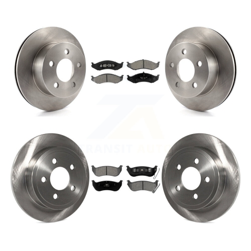 Front Rear Disc Brake Rotor & Semi-Metallic Pad Kit For Jeep Wrangler TJ rear brakes K8S-100967